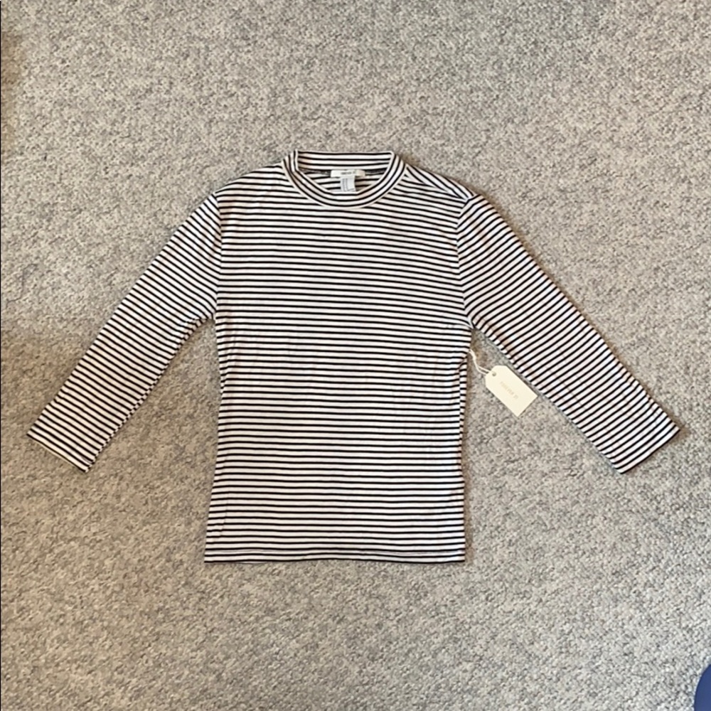 *NWT* Forever 21 Striped Mock Neck Top
